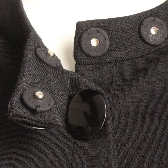 Alberto Makali Jacket Cropped Peplum Black Wool Blend Oversized Buttons - Picture 6 of 7